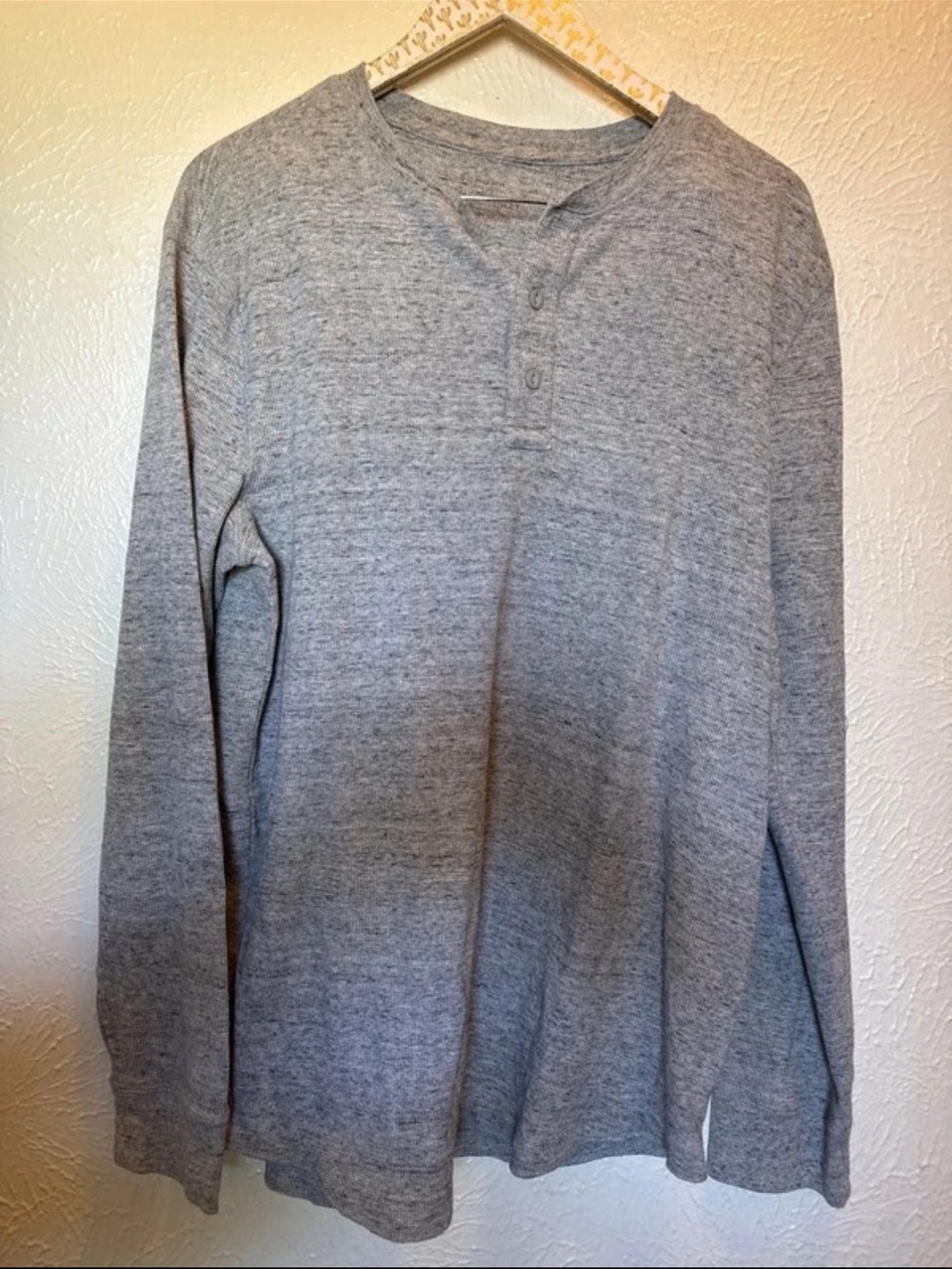 Sonoma Men's Gray Long-Sleeve Henley Sweater xl